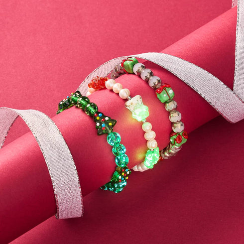 Emerald Evergreen | Silver | Firefly Glass Bracelet